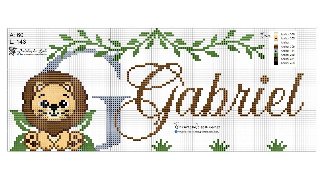 NOMES DE MENINOS COM BICHINHOS DO SAFARI para bordar ponto cruz.