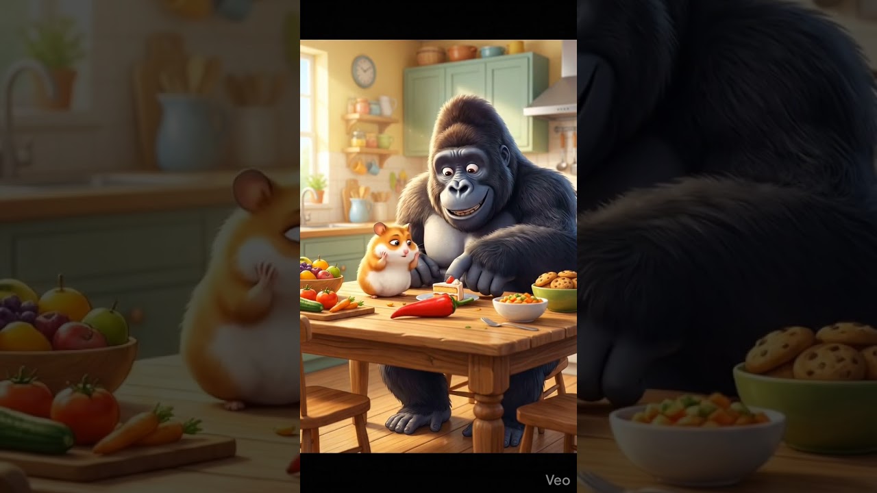 Hot vs Cold Food Challenge! 🔥❄️ Gorilla vs Hamster