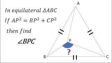 In triangle ABC, P is a point in the interior of the triangle. If AP^2=BP^2+CP^2. find angle BPC?