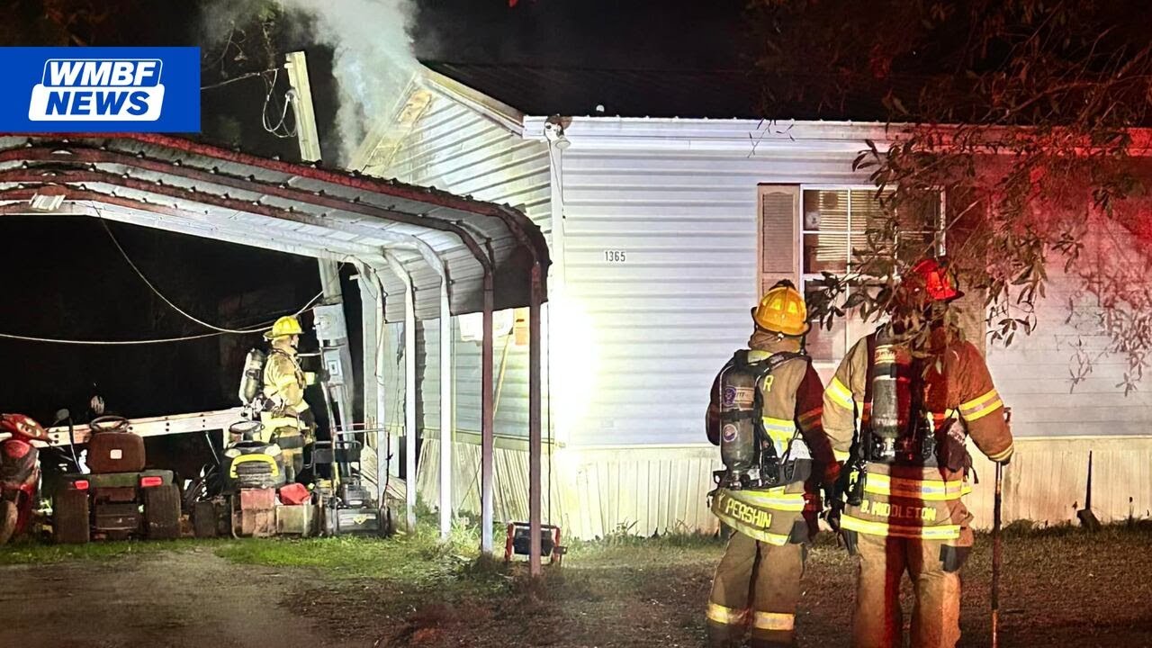 5 displaced after Horry County mobile home fire - YouTube