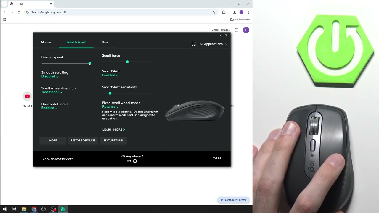Logitech MX Anywhere 3 – How to Change Pointer Speed
