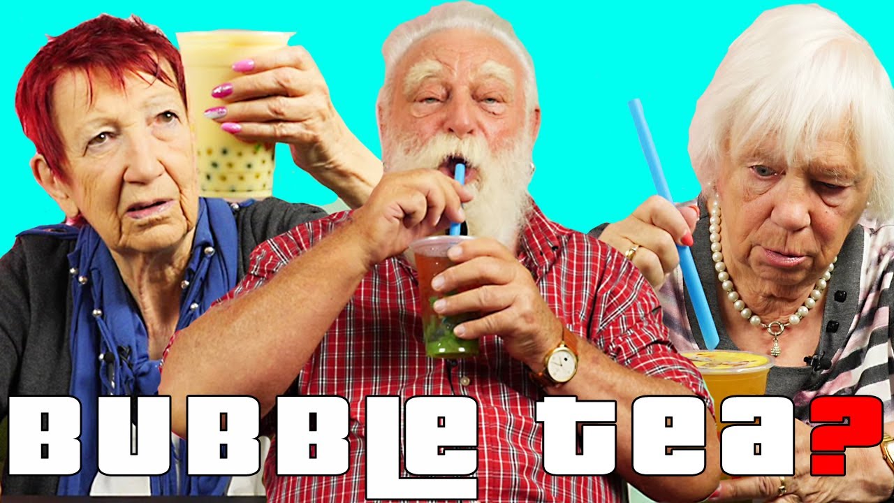 Senioren probieren zum ersten Mal BUBBLE TEA |  Oma Geht Steil 🚀