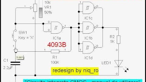 LED commutator with Schmitt trigger 4093