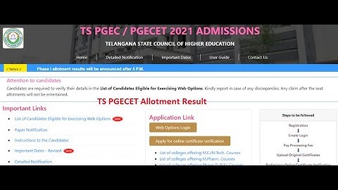 TSPGECET SEAT ALLOTMENT 2021 RANK WISE |