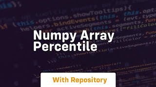 numpy array percentile