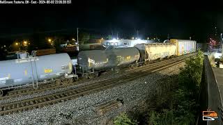 EAST VIEW #6/2/24 Of A CSX WB And NB/EB/NB CSX TRAIN MEET Mixedfreight Leading With CSXs!!!!!. @ The