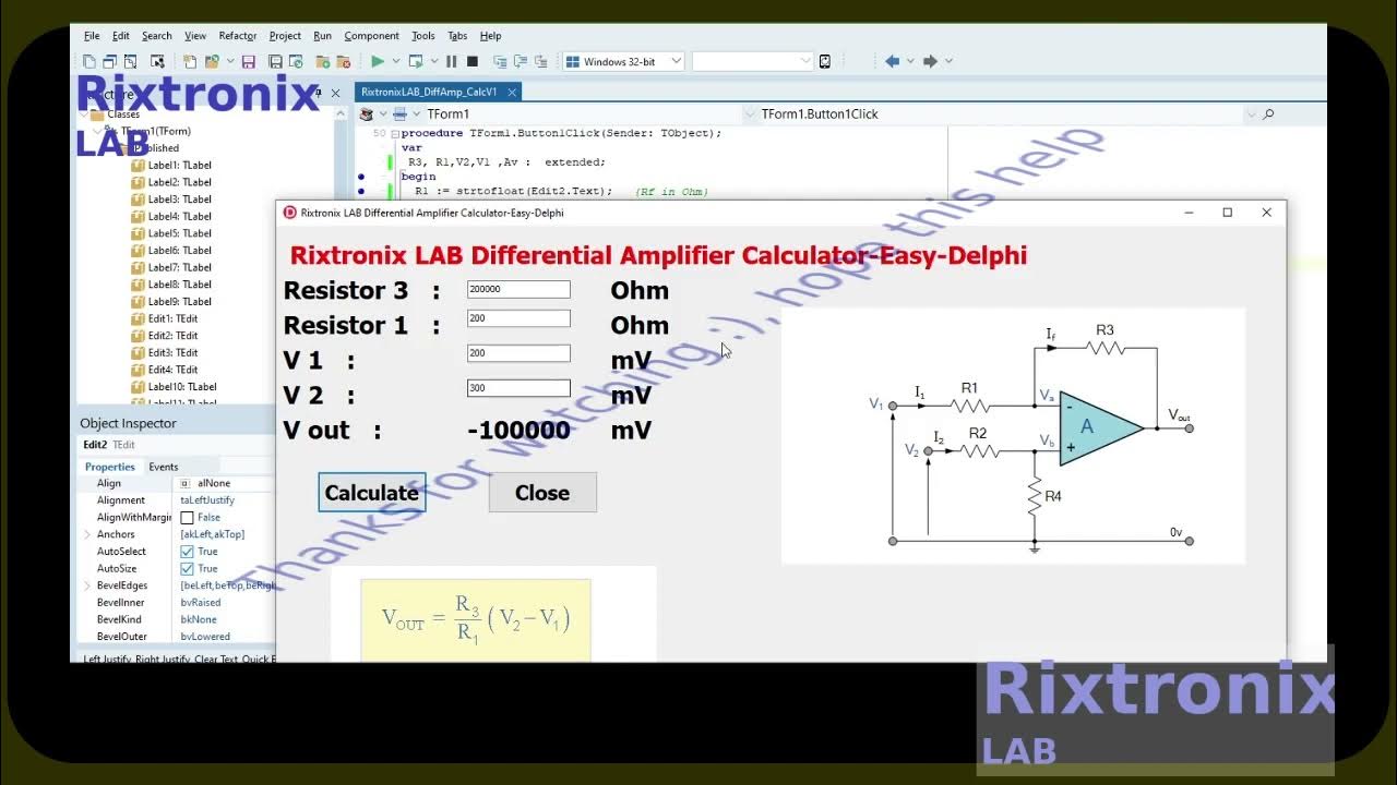 Design Differential Op Amp Calculator Delphi Ep11 YouTube
