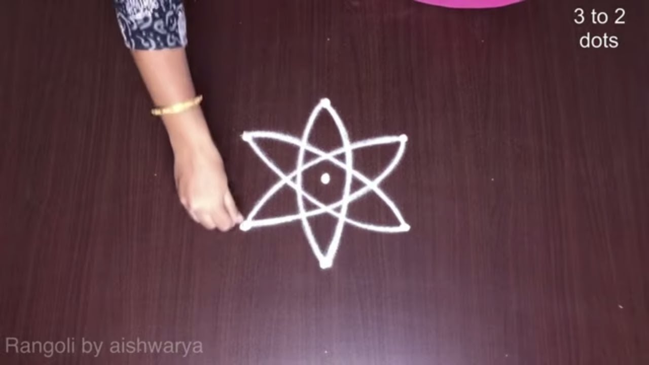 Daily Chinna Lotus Muggulu Rangoli