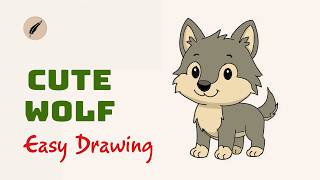 How to Draw a CUTE WOLF! 🐺🐾  Easy Animal Art for Kids & Beginners #lidoartworks screenshot 3