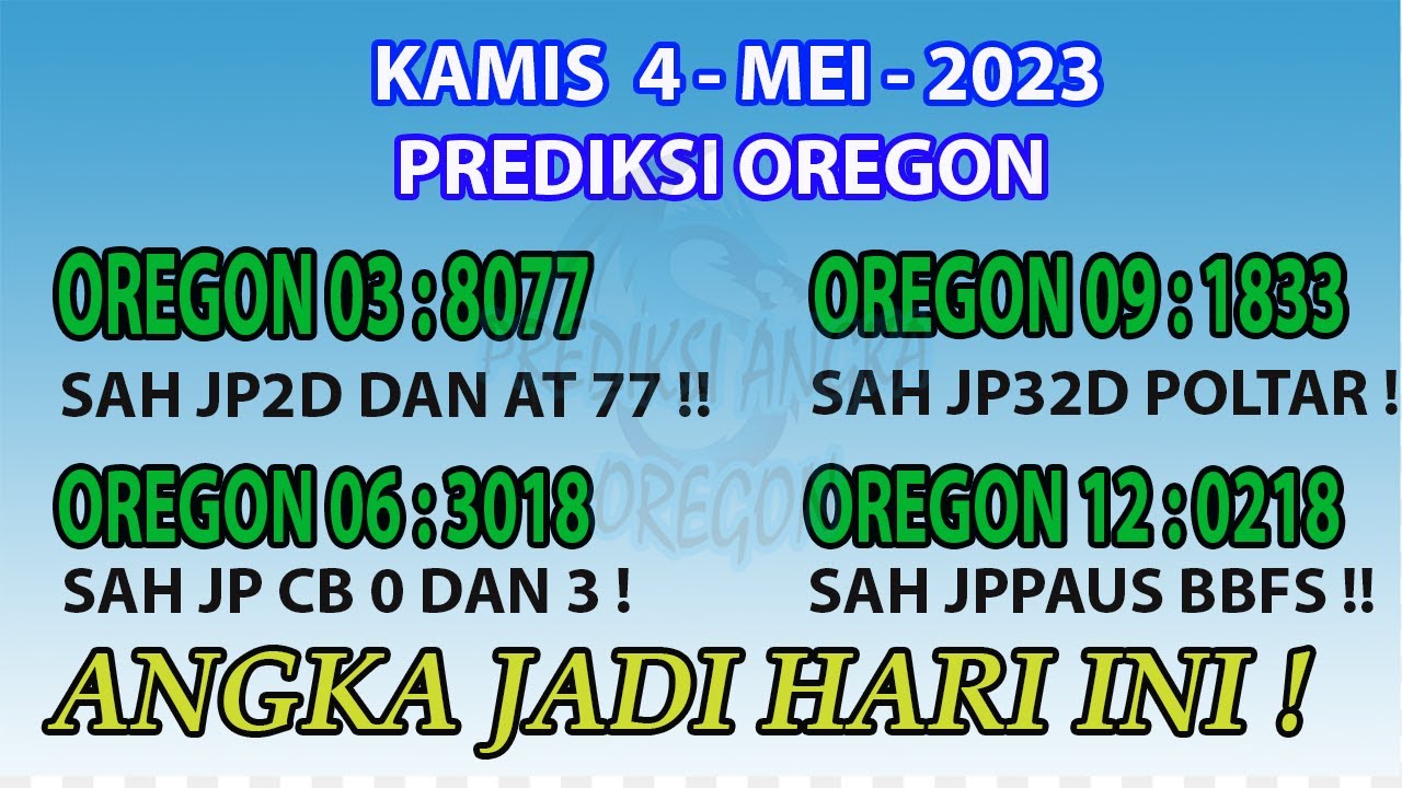 PREDIKSI OREGON 4 MEI 2023 | PREDIKSI ANGKA OREGON | OREGON 3 | OREGON 6 | OREGON 9 | OREGON 12