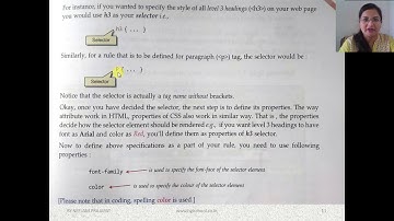 CBSE CA(Computer Application) Class-10 Ch-5 Cascading Style Sheets (CSS) Part-3