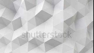 White Polygonal Geometric Surface Computer Generated Seamless Loop Abstract Motion Background 4k U