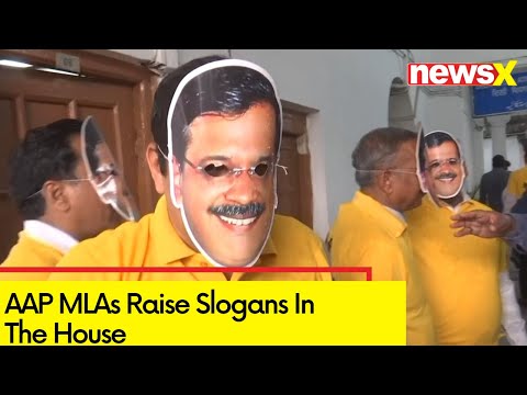 AAP MLAs Raise Slogans In The House| Delhi Assembly Adjourned Till April 1 | NewsX - NEWSXLIVE