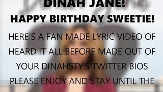 Dinah Jane - Heard It All Before (Fan Lyric Video)