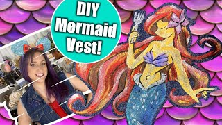 Hand Painting My DIY Mermaid Princess Denim Vest Inspired By Ariel the Little Mermaid