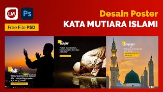 Poster Kata Mutiara Islami | Tutorial Photoshop - Free PSD screenshot 2