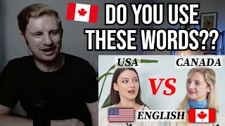 American vs Canadian ENGLISH Differences (BRITISH REACTION)