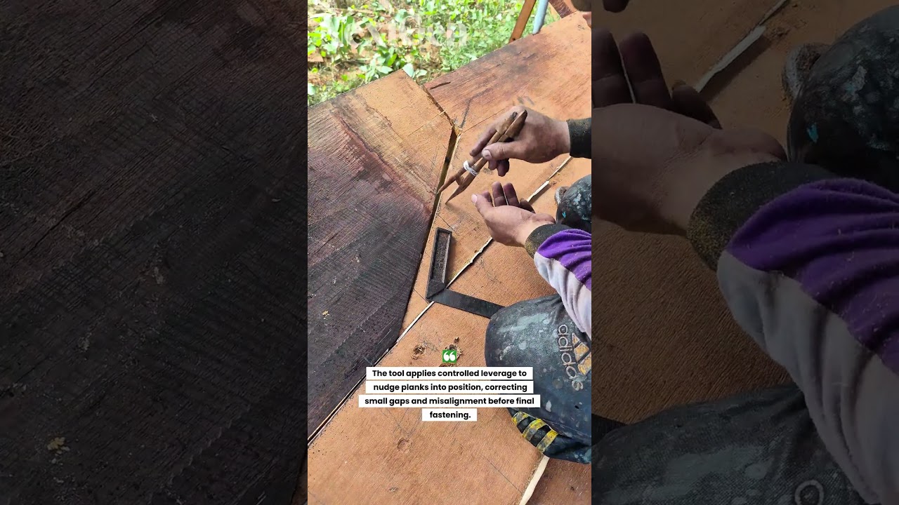 Traditional Tool Adjusts Ship Deck Planks for Perfect Fit!
