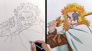 How to Draw Rengoku Kyojuro - [Kimetsu no Yaiba]