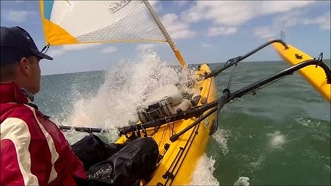 Rough Sail Big Chop 20kts Torpedoed a Breaker | Hobie Tandem Island
