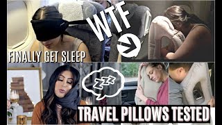 TRAVEL HACKS TO SLEEP ON A PLANE EVERYONE MUST KNOW: TESTING CRAZY TRAVEL PILLOWS image