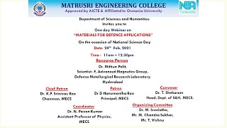 Webinar on "Magnetic Materials Applications in Defence" screenshot 5