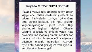 Rüyada Meyve Suyu Görmek