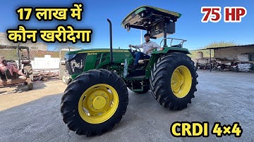 Johndeere 5075E 🚜 4x4 CRDI Engine🔥 75 HP Johndeere Tractor 👍 Full Review @FarmingYatra