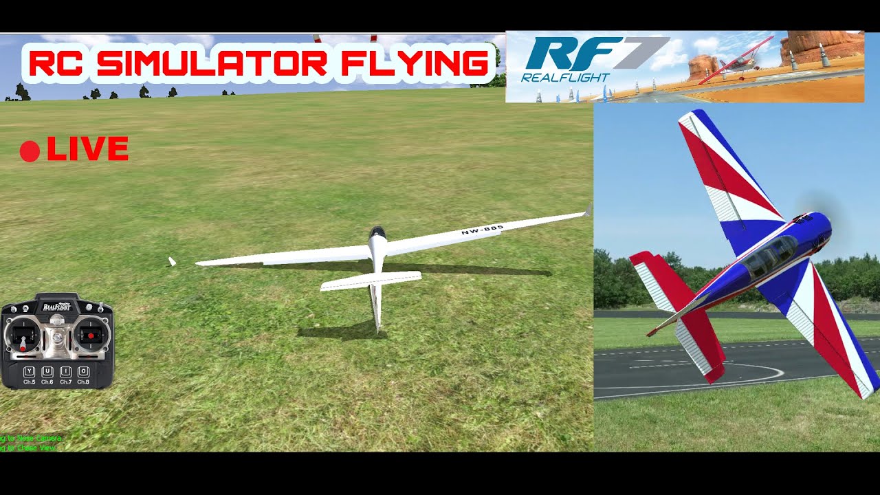 RC Flight Simulator Flying Glider flying Live Stream diydot3d YouTube
