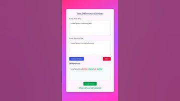 Text Difference Checker with HTML JavaScript & TailwindCSS WebCraft & Devs  #textcorrection #coding