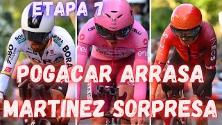 RESUMEN ETAPA 7 GIRO DE ITALIA 2024/POGACAR ARRASA Y MARTINEZ SE LUCE