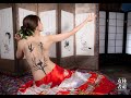 女体書道 model:美里 「幸せのコウノトリ」Body Painting