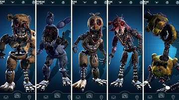 FNAF AR Reactivated Withered Animatronics Jumpscare & Workshop Animations