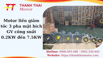 Motor liền giảm tốc 3 pha mặt bích GV công suất 0.2KW đến 7.5KW - Thành Thái Motor