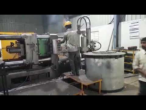 Pressure die casting machine.. working..