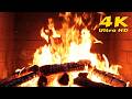🔥 Fireplace Sounds for Meditation 4K. Cabin in the woods sleep sounds. Fireplace with Burning Logs