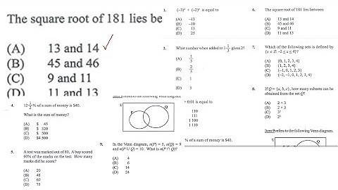CXC May 2019 mathematics multiple choice questions 1 to 10