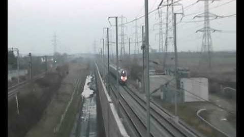 A SouthEastern Class 395 Javelin passes Rainham bound for London