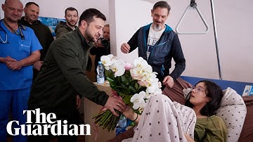 Hospitalised teen becomes emotional meeting Ukrainian president Volodymyr Zelenskiy