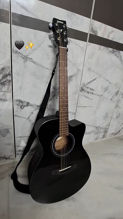My first guitar 🖤✨ Yamaha FSX80C Semi Acoustic Black #guitar #black #yamaha #semiacoustic