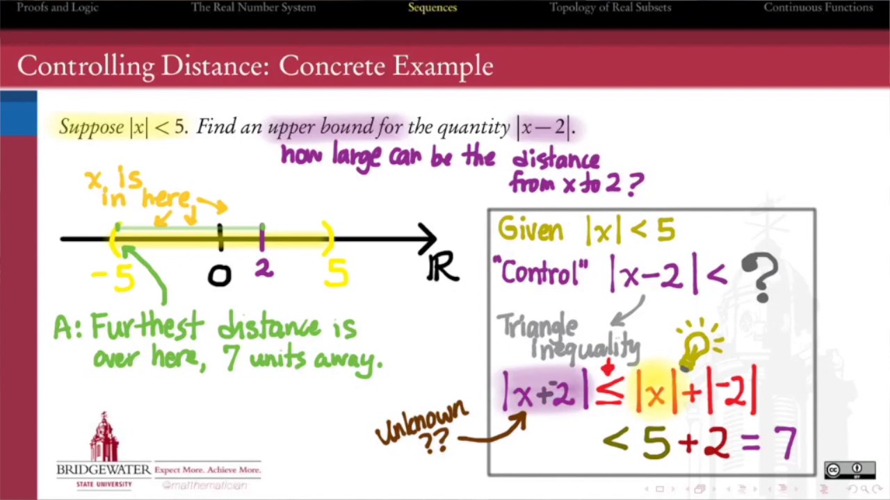 Inequality Distance Statement Example 401.2A Controlling Distance with the Triangle Inequality - YouTube