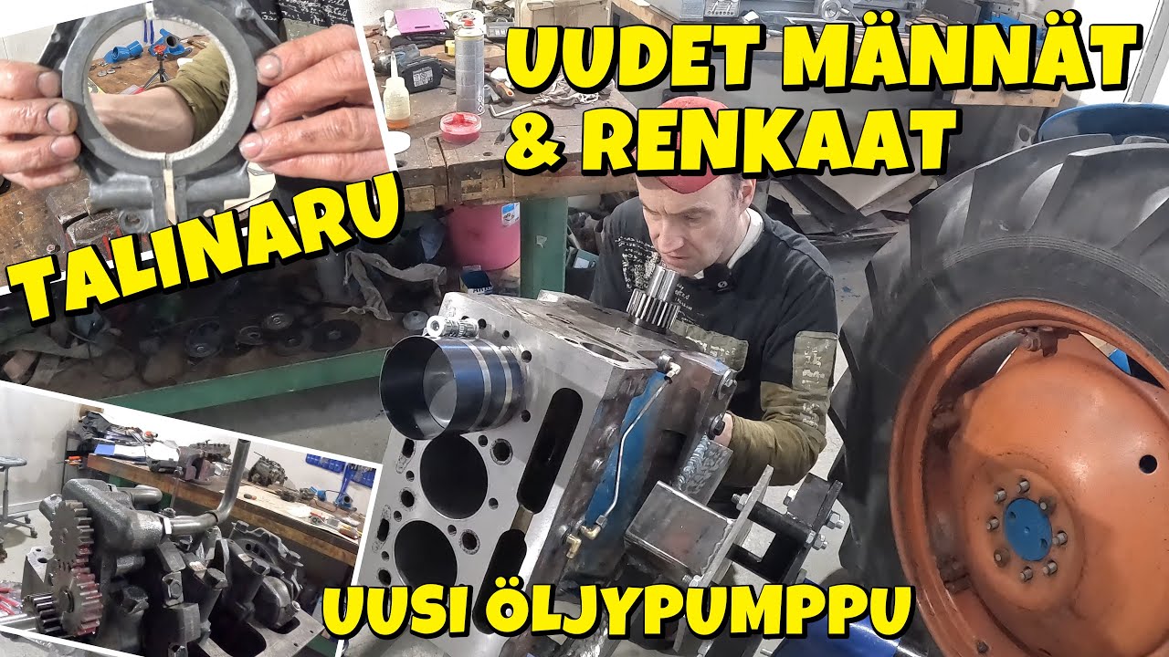 Fordson DEXTA - Männät & Renkaat, Uusi Öljypumppu, Talinarun asennus
