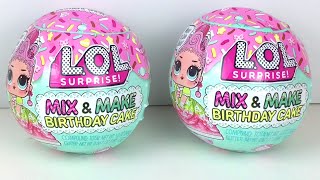 LOL Surprise Mix and Make Birthday Cake  DIY Cake Dress Crafts Mini Dolls ✨ Unboxing & Review