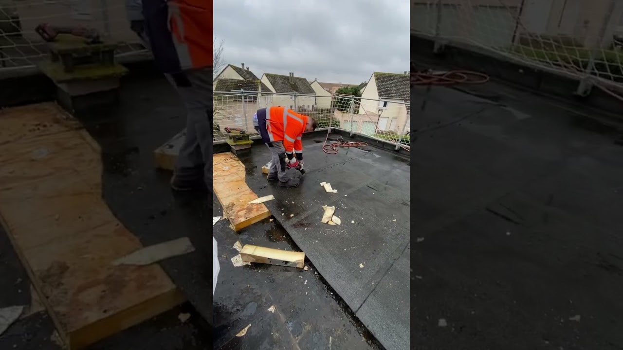 Arrachage de l’étanchéité, réfection, toit, terrasse