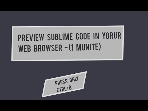 How to Preview Sublime code in yorur web browser (1 Munite)