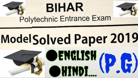 Polytechnic Entrance Exam Question Paper With Answers 2019