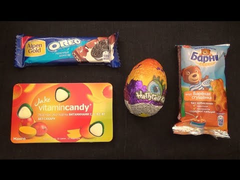 New Candy Unboxing! Barney Bear OREO Candy Bar Jake VITAMIN CANDY Surprise Egg