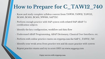 Best Tricks to Prepare for SAP ABAP (C_TAW12_740) Certification exam.