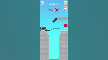 draw bridge puzzle - draw game play level 212🚘 #games #drawing #shorts