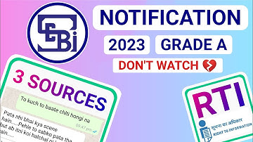 SEBI Grade A 2023 Notification - RTI Reply
